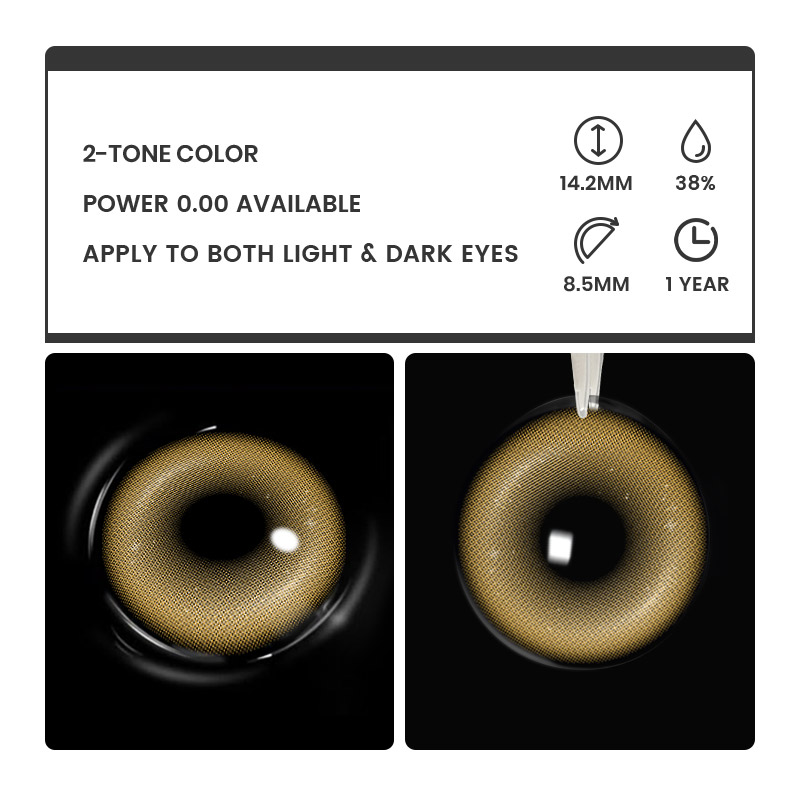 Moodis Brown - 1 Year, 2 lenses Colored Contacts - Gleglow