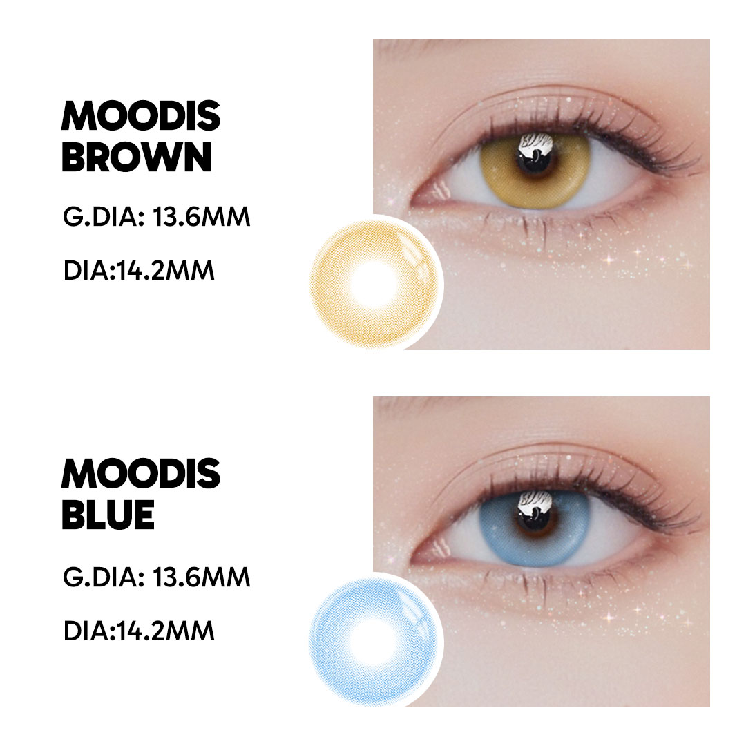 Moodis Brown - 1 Year, 2 lenses Colored Contacts - Gleglow