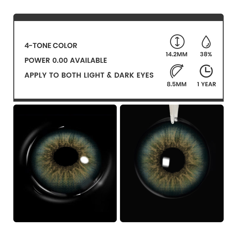 Morrix Green - 1 Year, 2 lenses Colored Contacts - Gleglow