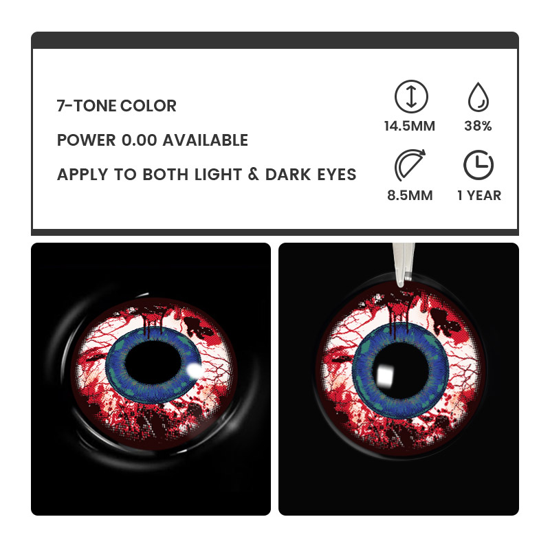 Morthis Red Contact Lenses – 1 Year, 2 Lenses Colored Contacts - Gleglow