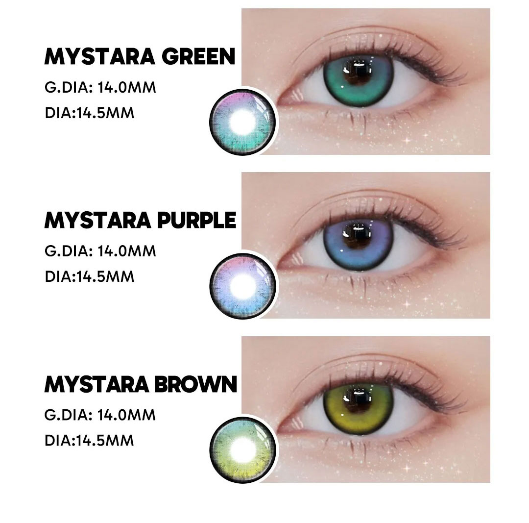 Mystara Purple - 6-month，2 lenses Colored Contacts - Gleglow
