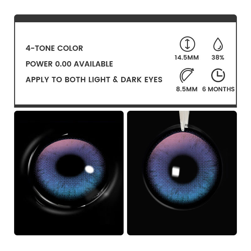 Mystara Purple - 6-month，2 lenses Colored Contacts - Gleglow