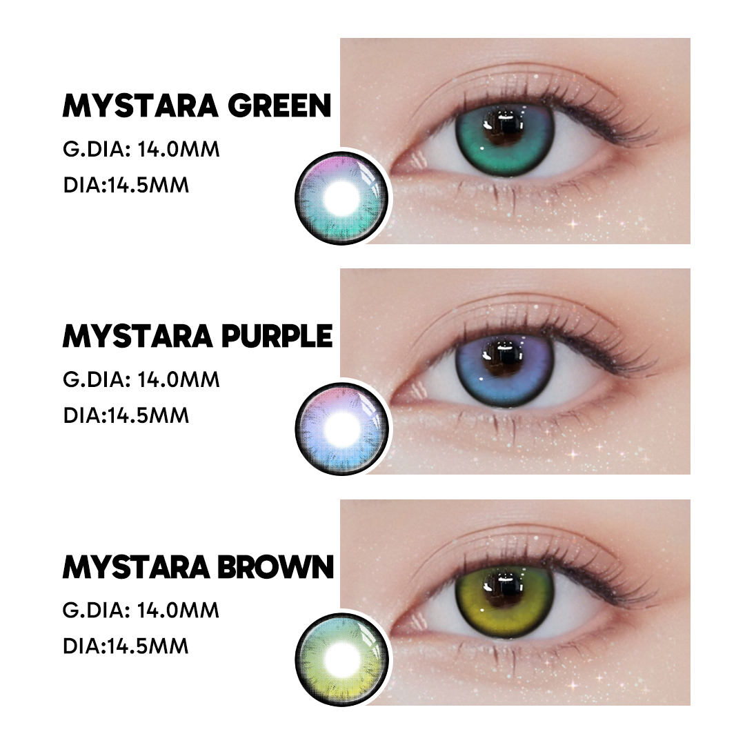 Mystara Brown - 1 Year, 2 lenses Colored Contacts - Gleglow