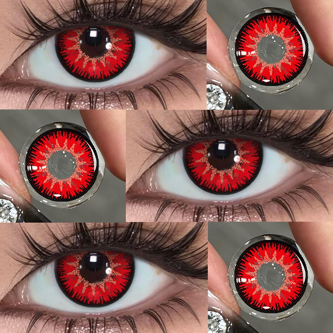 Mystery Red - 1 Year, 2 lenses Colored Contacts - Gleglow