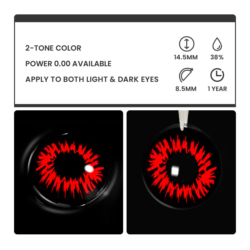 Nexen Red - 1 Year, 2 lenses Colored Contacts - Gleglow