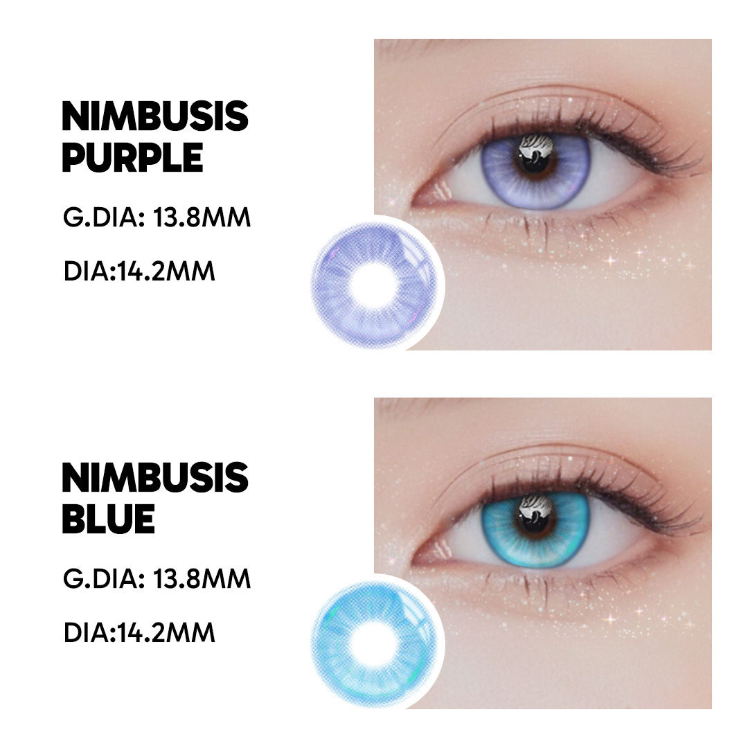 Nimbusis Blue - 1 Year, 2 lenses Colored Contacts - Gleglow