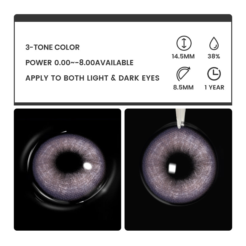 Niva Purple- 1 Year, 2 lenses Colored Contacts - Gleglow
