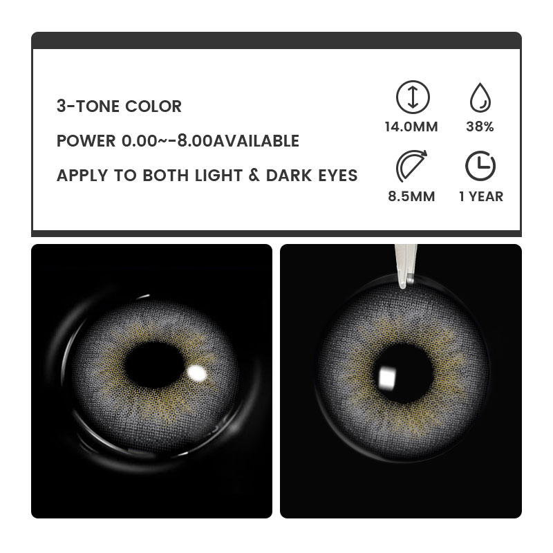 Nyvelle Brown - 1 Year, 2 lenses Colored Contacts - Gleglow