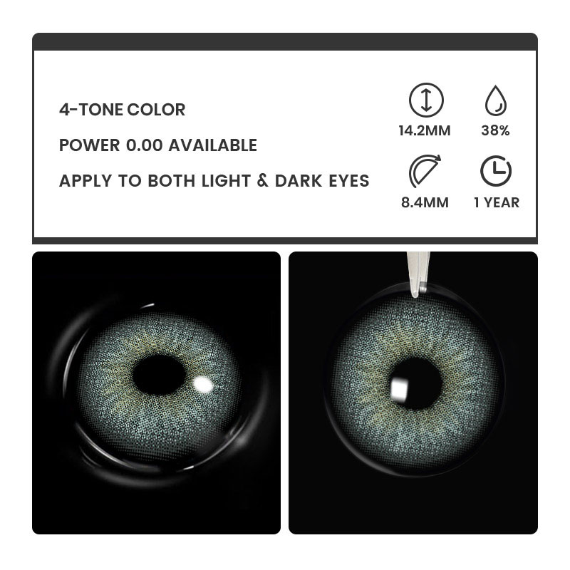 Oasis Jade - 1 Year, 2 lenses Colored Contacts - Gleglow