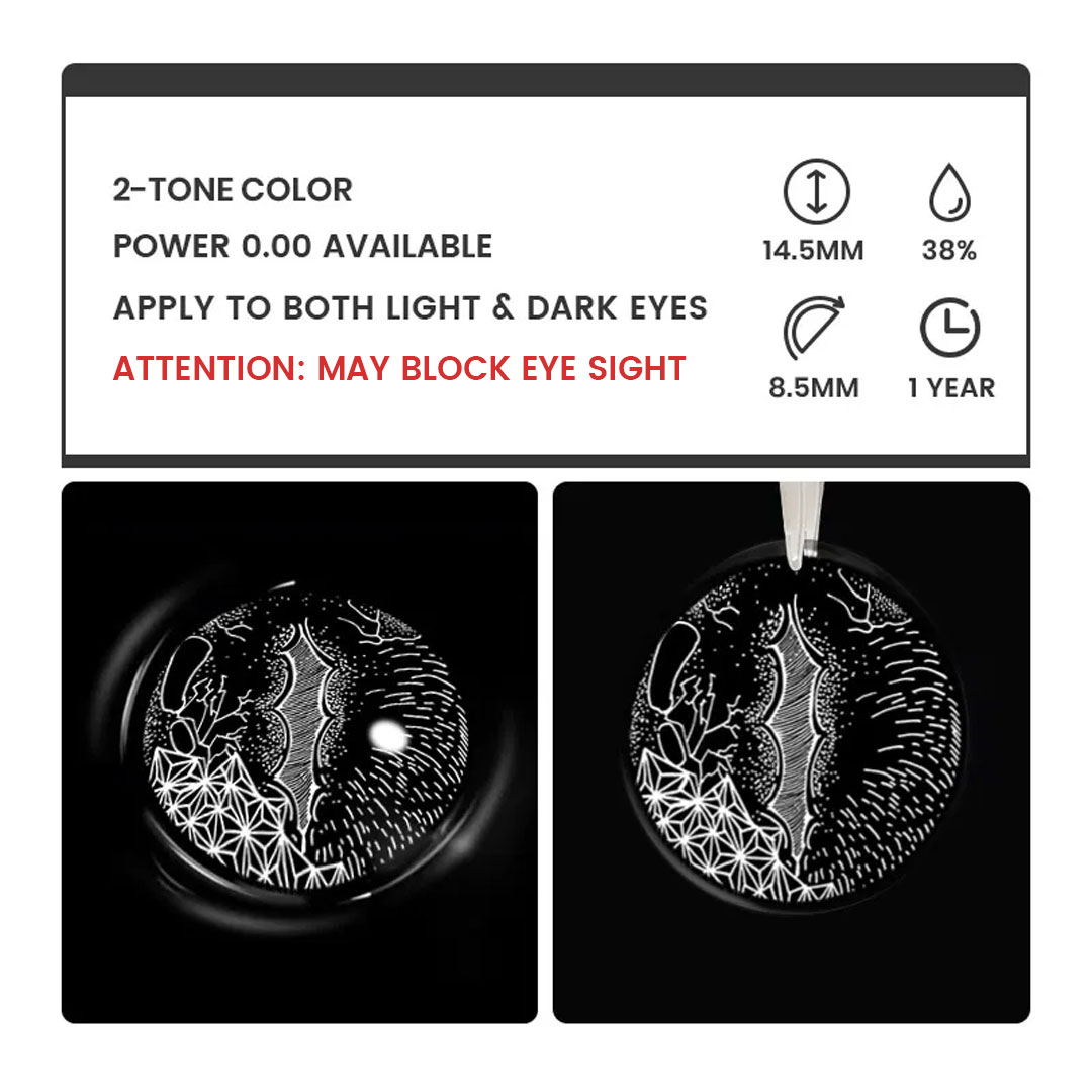 Obsidian Gaze Black - 1 Year, 2 lenses