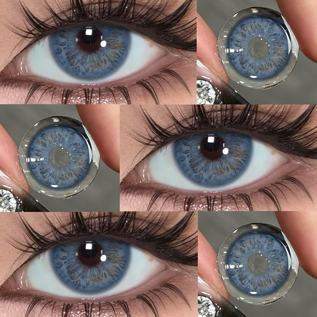 Opal Lunar Blue - 1 Year, 2 lenses Colored Contacts - Gleglow