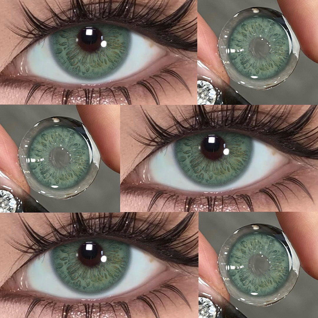 Opal Lunar Green - 1 Year, 2 lenses Colored Contacts - Gleglow