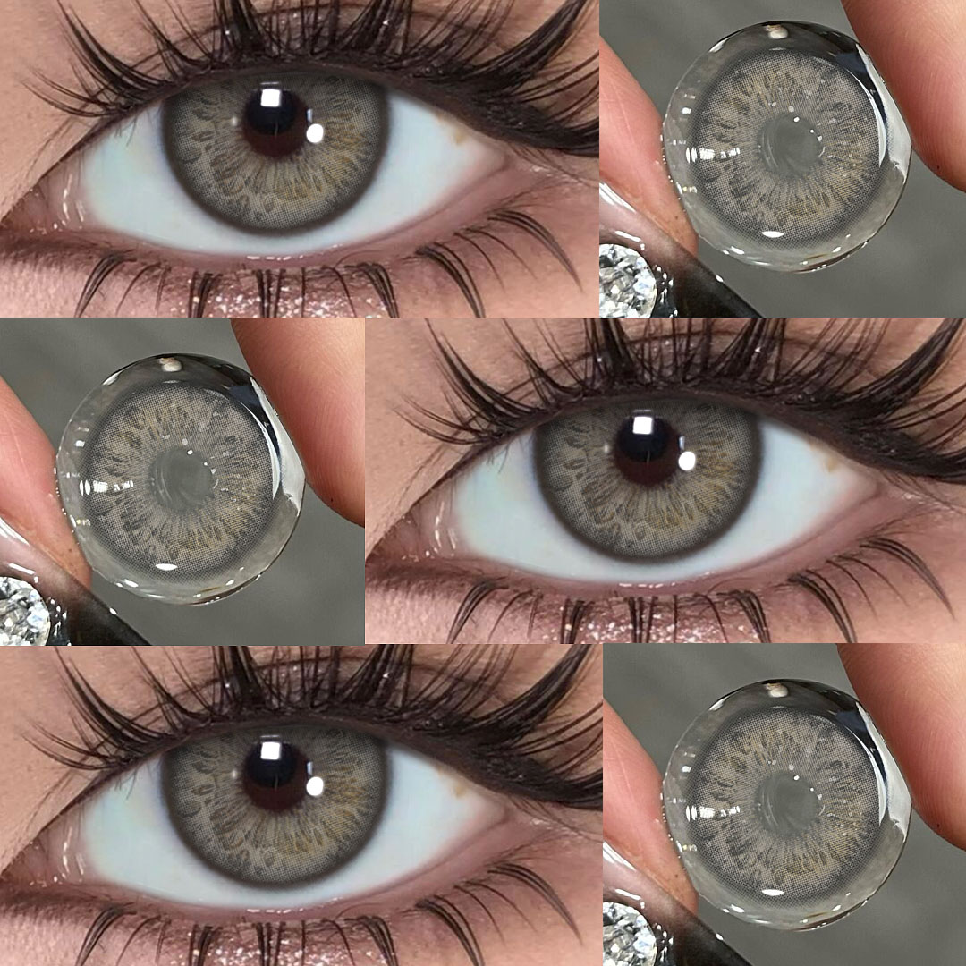 Opal Lunar Grey - 1 Year, 2 lenses Colored Contacts - Gleglow