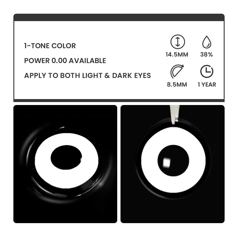 Pallor White - 1 Year, 2 lenses Colored Contacts - Gleglow