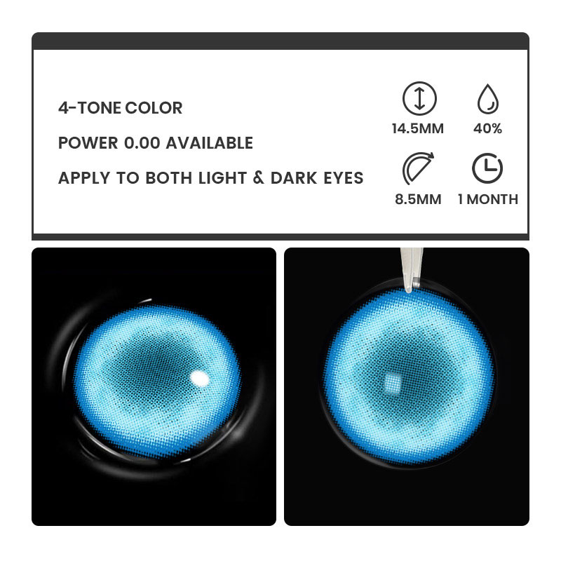 Paradise Blue - monthly, 2 lenses Colored Contacts - Gleglow