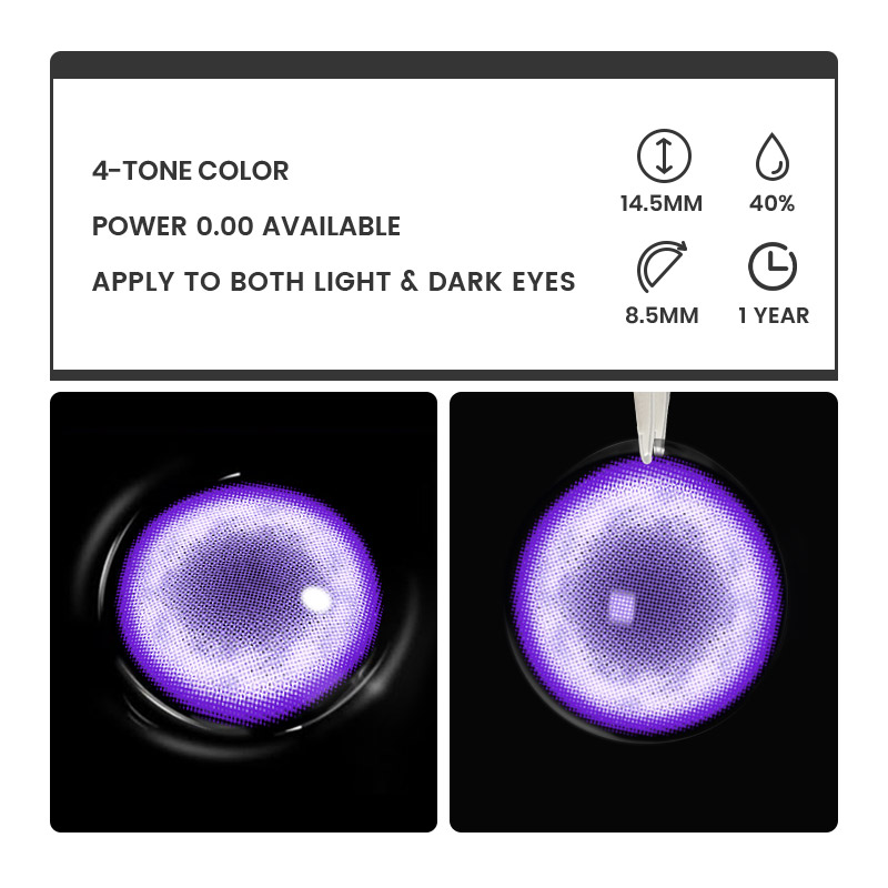 Paradise Violet - 1 Year, 2 lenses Colored Contacts - Gleglow
