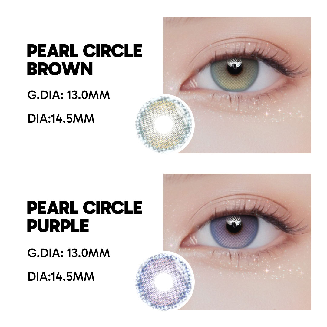 Pearl Circle Purple - 1 Year, 2 lenses Colored Contacts - Gleglow