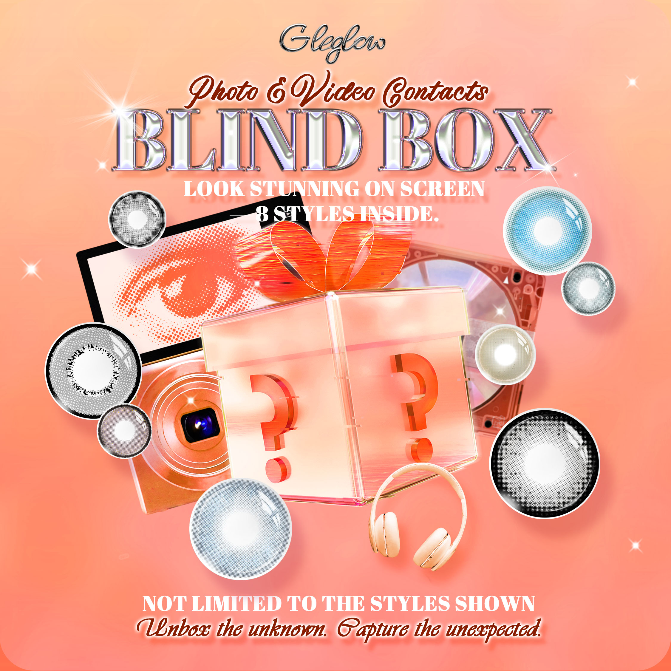 Gleglow Photo&Video Contacts Blind Box – 8 Pairs, 1 Year