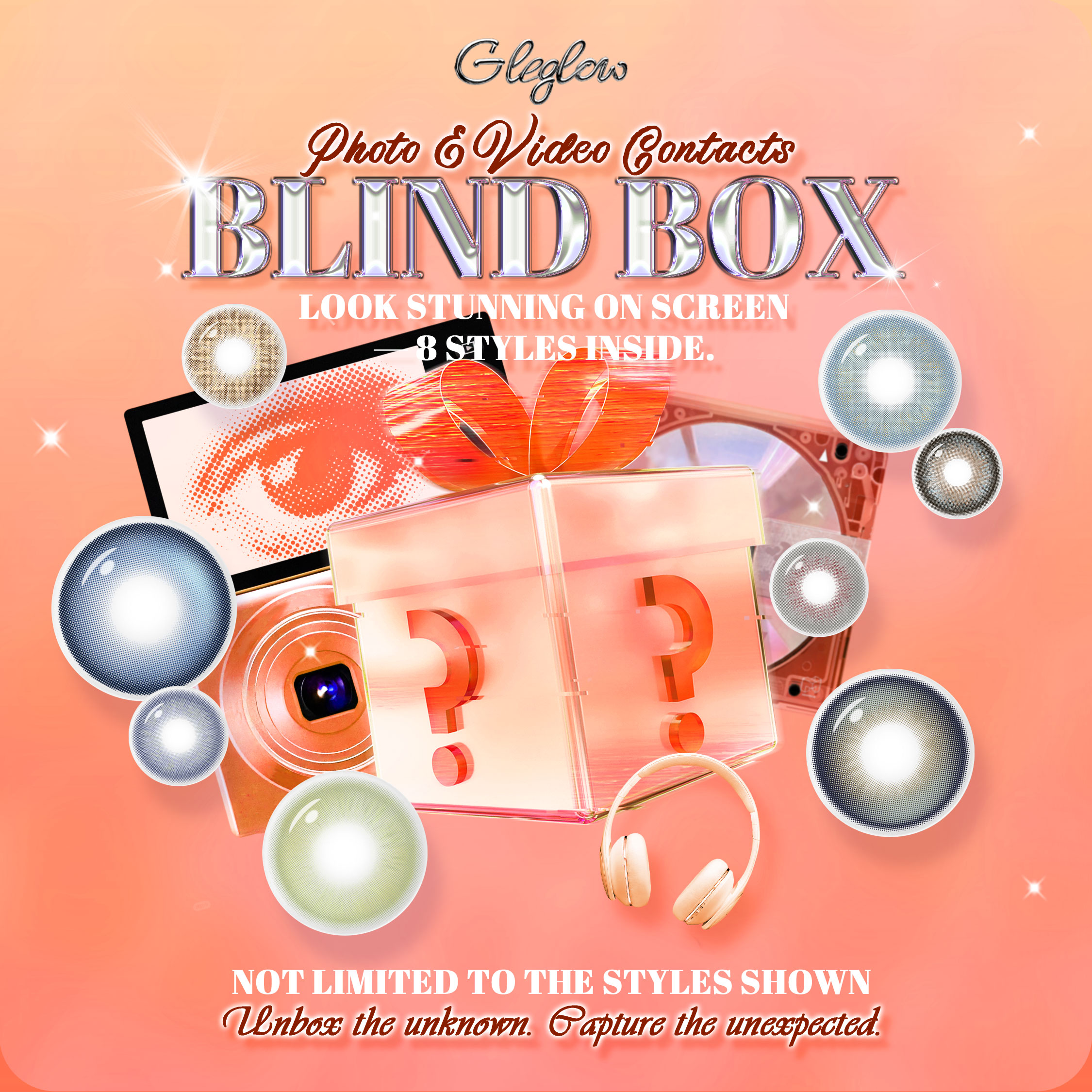 Gleglow Photo&Video Contacts Blind Box – 8 Pairs, 1 Year