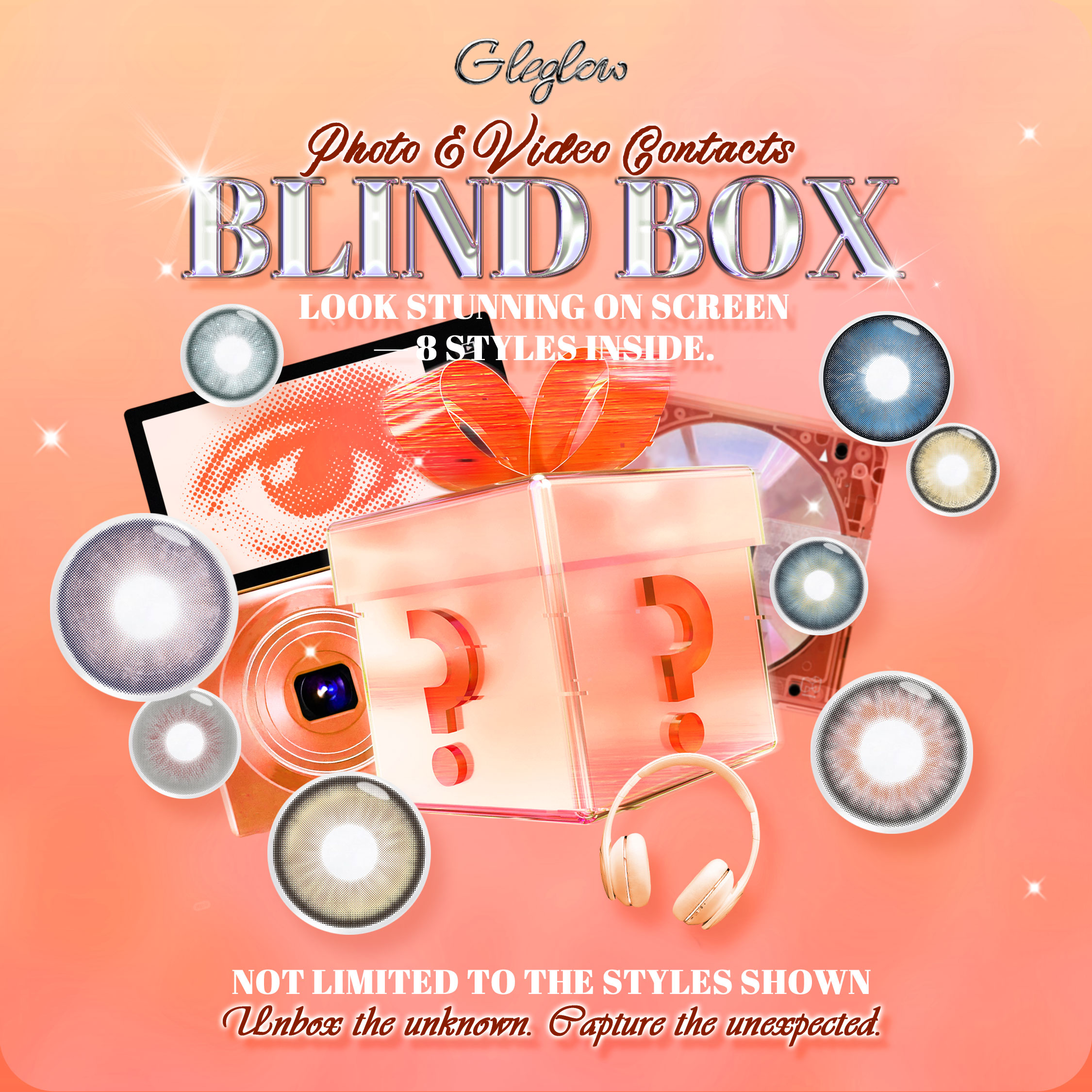 Gleglow Photo&Video Contacts Blind Box – 8 Pairs, 1 Year
