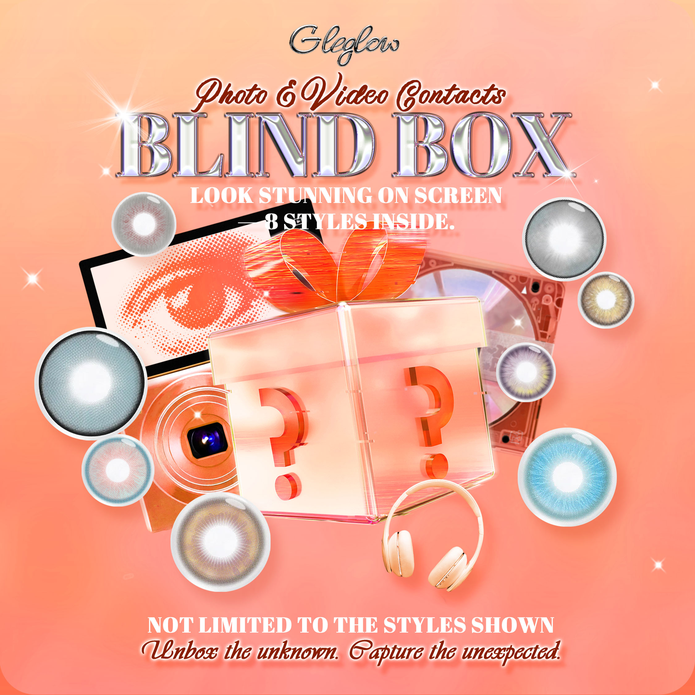 Gleglow Photo&Video Contacts Blind Box – 8 Pairs, 1 Year