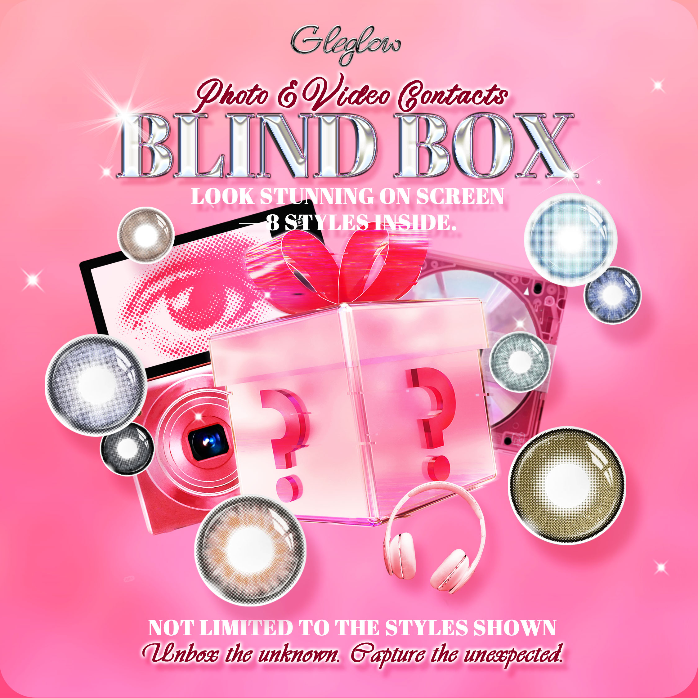 Gleglow Photo&Video Contacts Blind Box | 8 Pairs, 1 Year