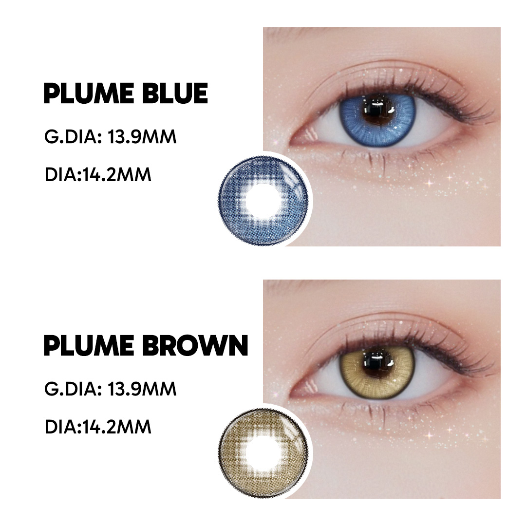 Plume Brown - 1 Year, 2 lenses Colored Contacts - Gleglow