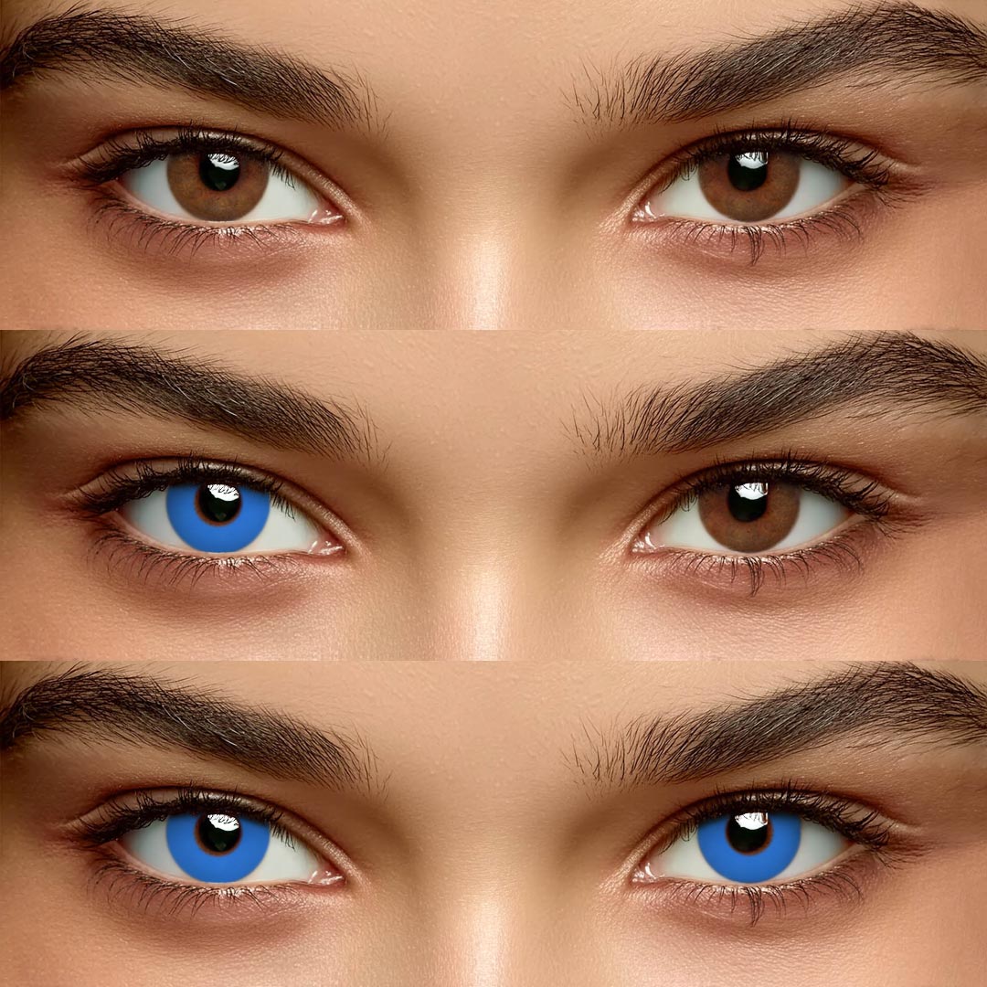 Pure Blue - 1 Year, 2 lenses Colored Contacts - Gleglow