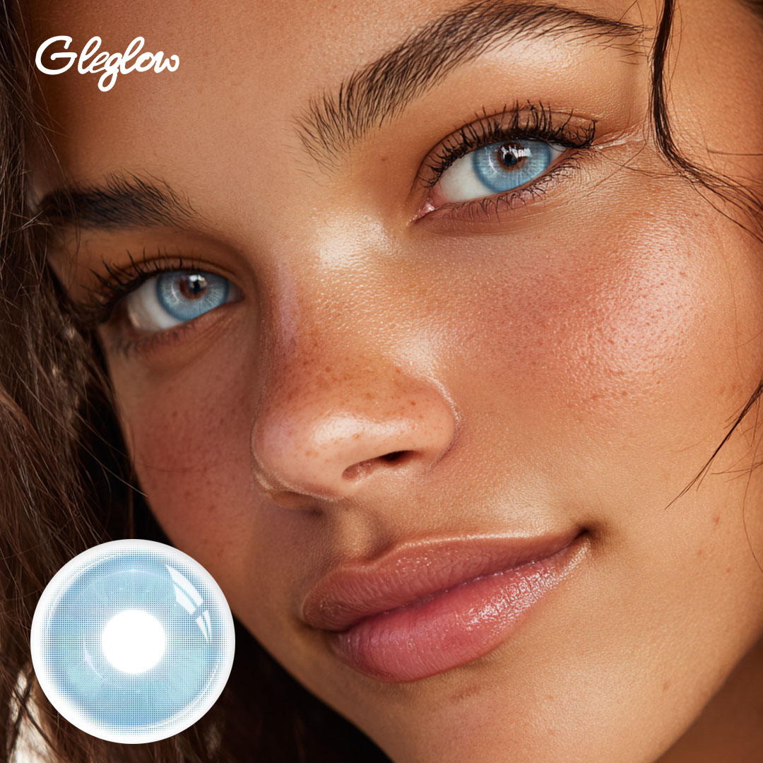 Luxe Neon Sky Blue - monthly, 2 lenses Colored Contacts - Gleglow