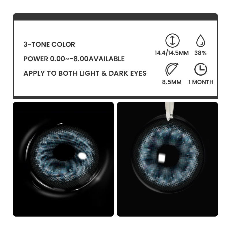 Thistle Flower Blue - monthly, 2 lenses Colored Contacts - Gleglow