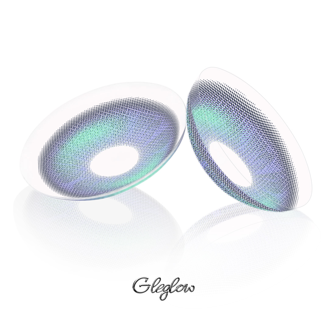 Rainbow Aurora Grey - 1 Year, 2 lenses Colored Contacts - Gleglow