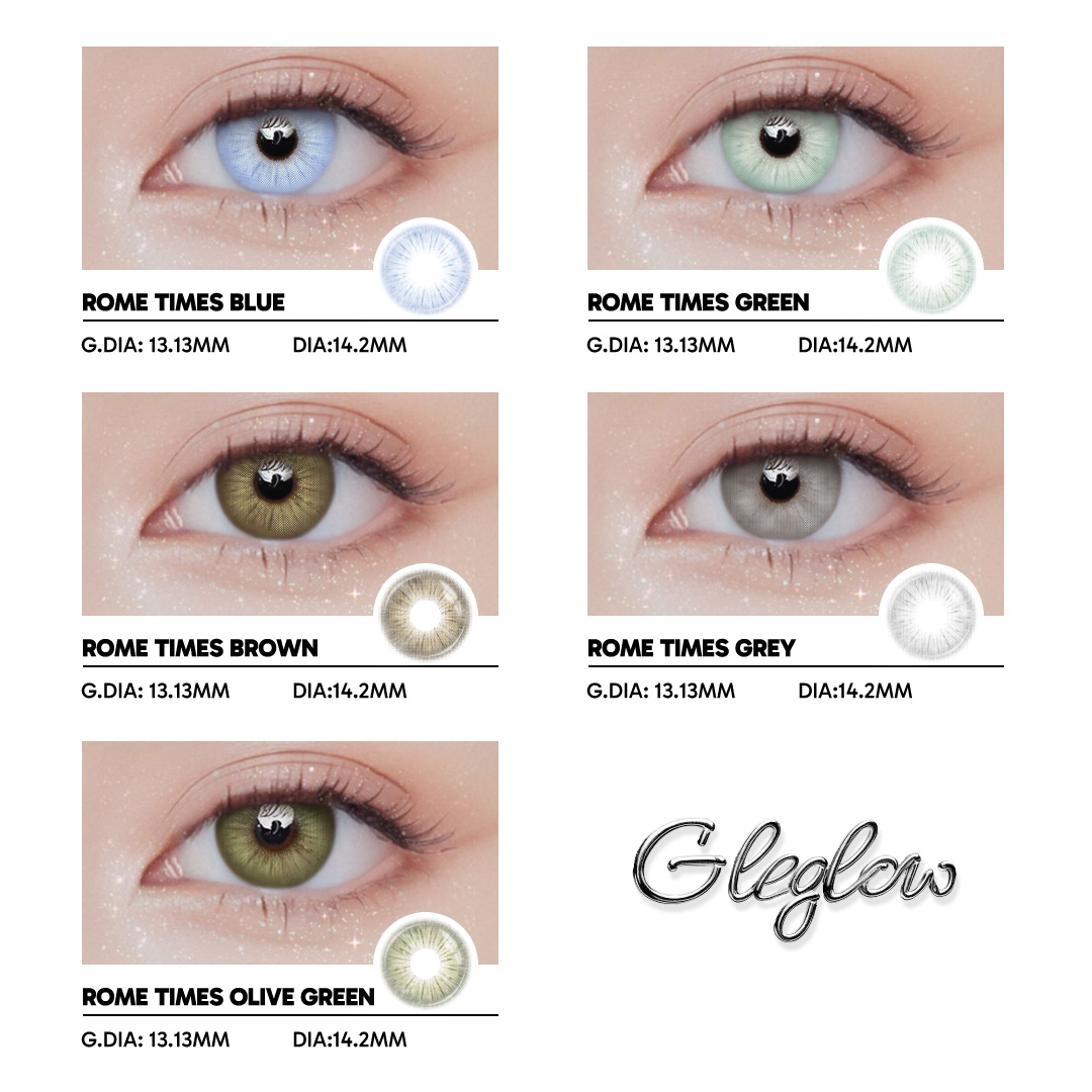 Rome Times Green - 1 Year, 2 lenses Colored Contacts - Gleglow