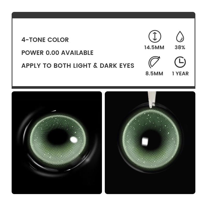 Sage Green - 1 Year, 2 lenses Colored Contacts - Gleglow