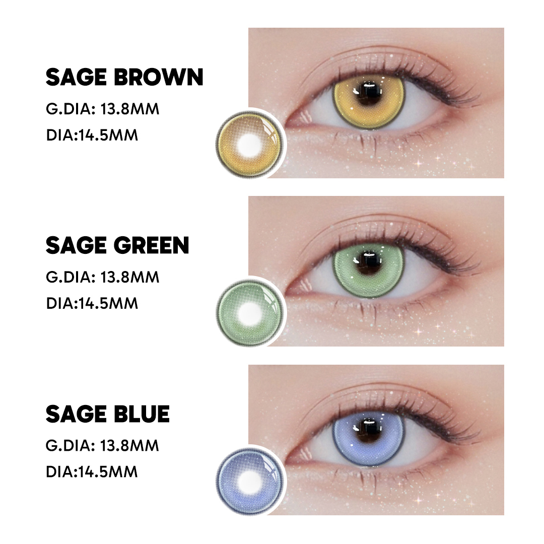Sage Green - 6-month，2 lenses Colored Contacts - Gleglow
