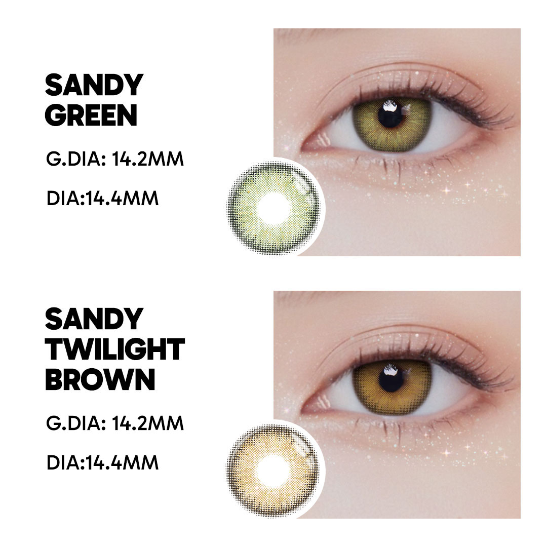 Sandy Twilight Brown - 1 Year, 2 lenses Colored Contacts - Gleglow