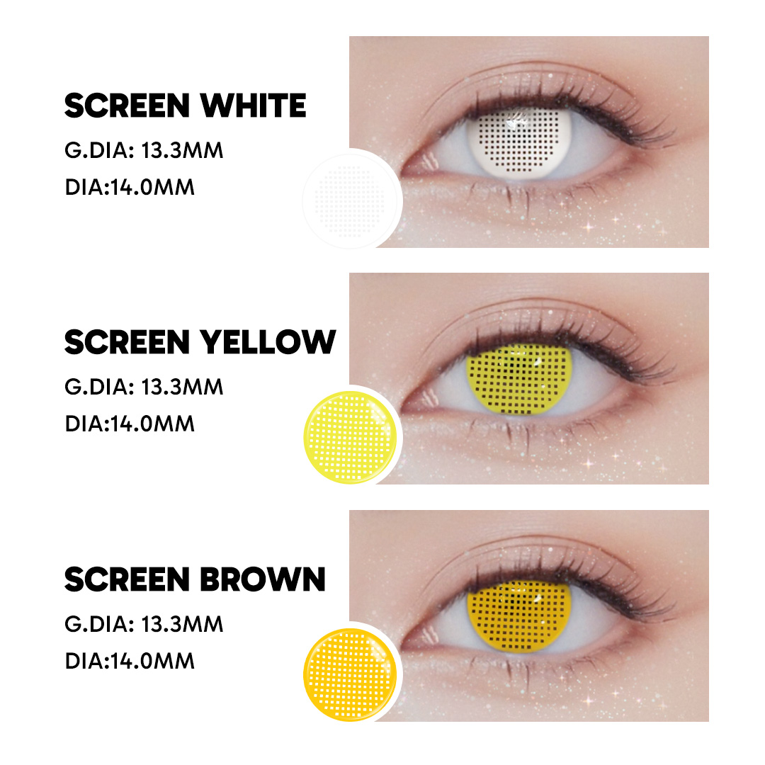 Screen Brown - 1 Year, 2 lenses Colored Contacts - Gleglow