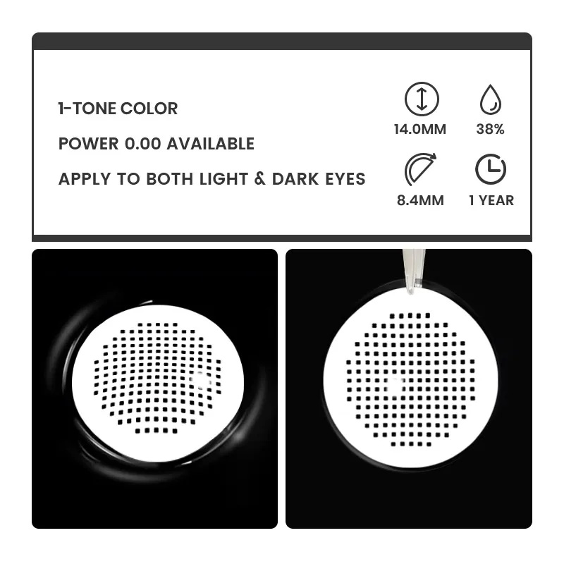 Screen White - 1 Year, 2 lenses Colored Contacts - Gleglow