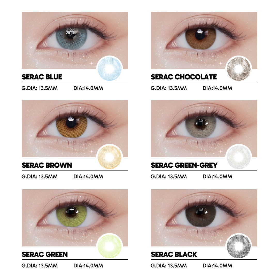 Serac Black - monthly, 2 lenses Colored Contacts - Gleglow