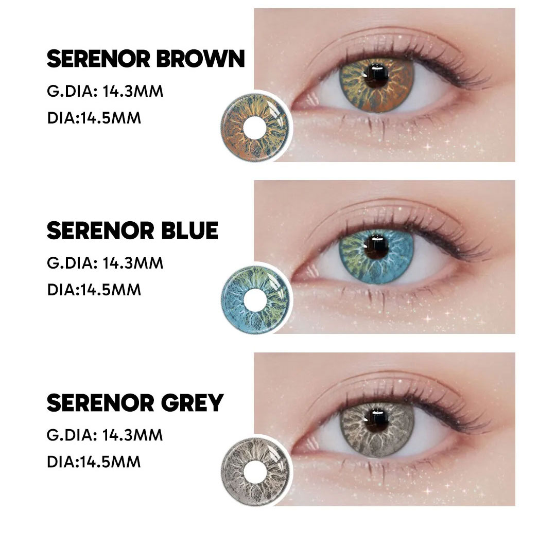 Serenor Grey - 6-month，2 lenses Colored Contacts - Gleglow