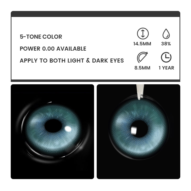 Shard Green - 1 Year, 2 lenses Colored Contacts - Gleglow