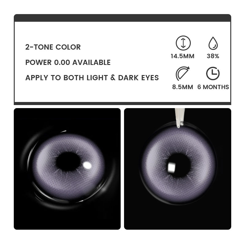 Silver Drizzle Purple - 6-month，2 lenses