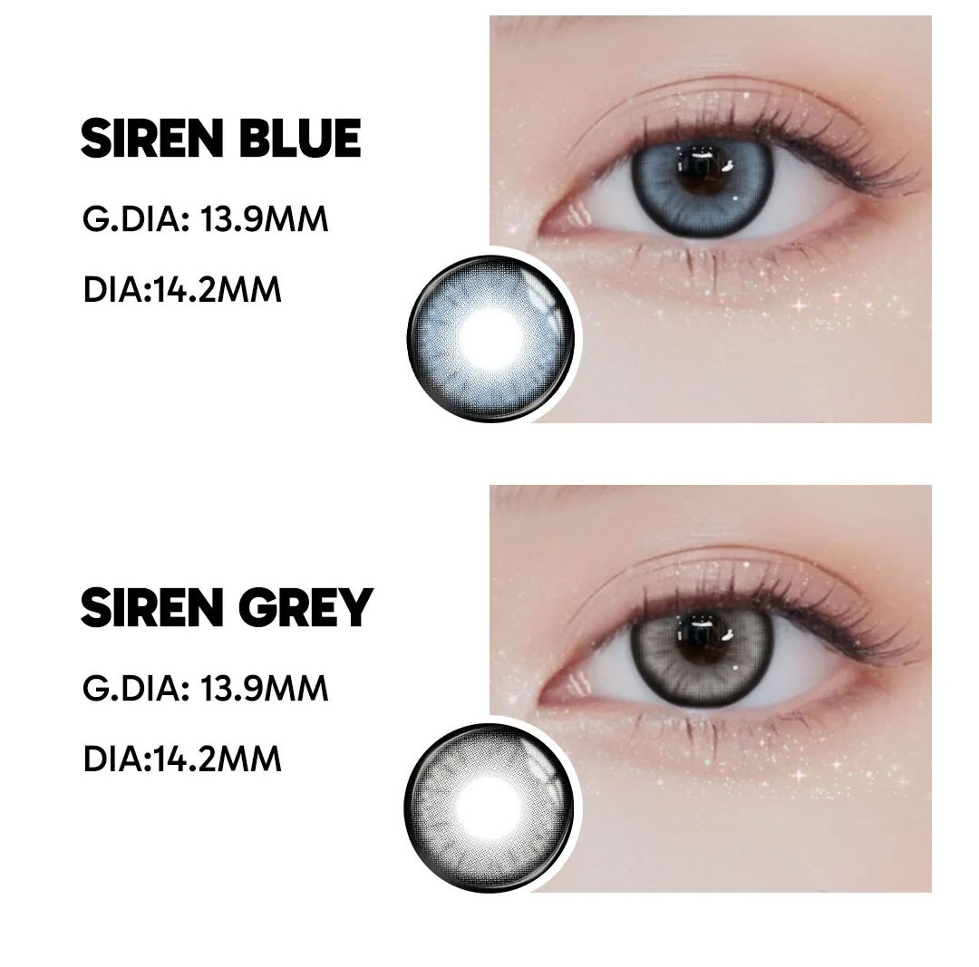 Siren Grey - monthly, 2 lenses Colored Contacts - Gleglow