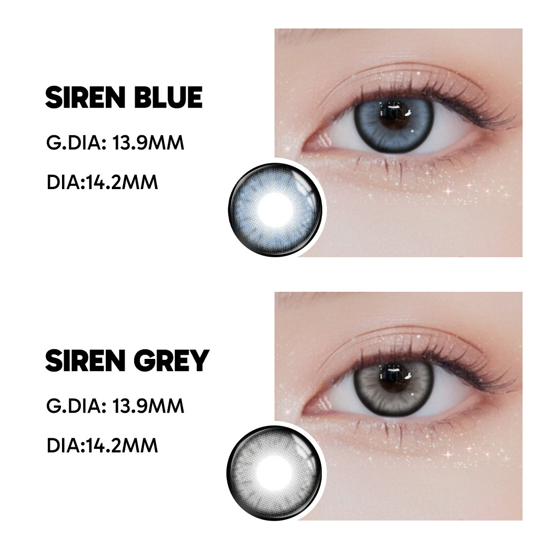 Siren Blue - 6-month，2 lenses Colored Contacts - Gleglow