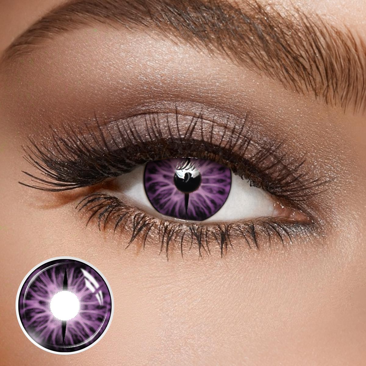 Snake Gaze Purple - 1 Year, 2 lenses Colored Contacts - Gleglow