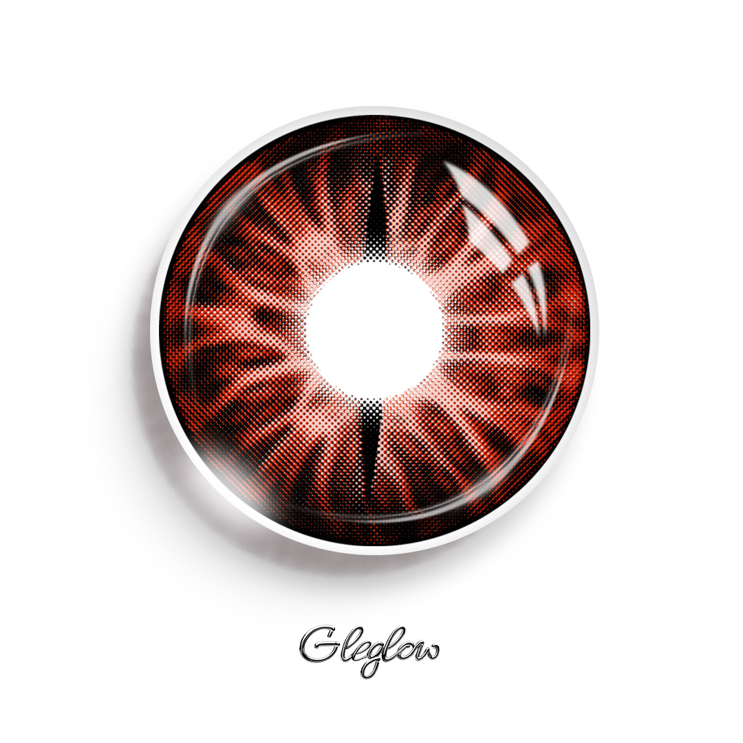 Snake Gaze Red - 1 Year, 2 lenses Colored Contacts - Gleglow