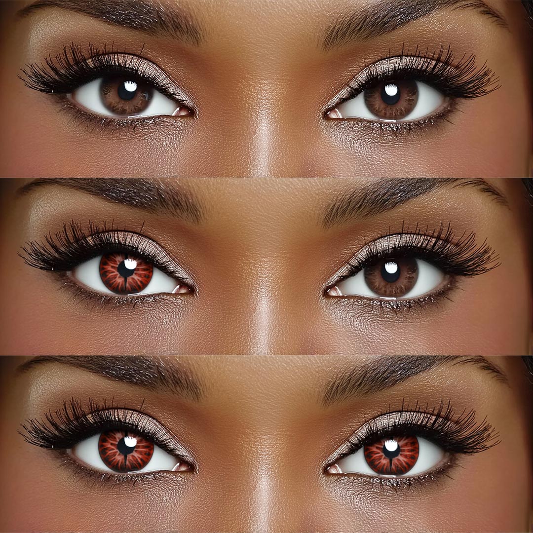 Snake Gaze Red - 1 Year, 2 lenses Colored Contacts - Gleglow