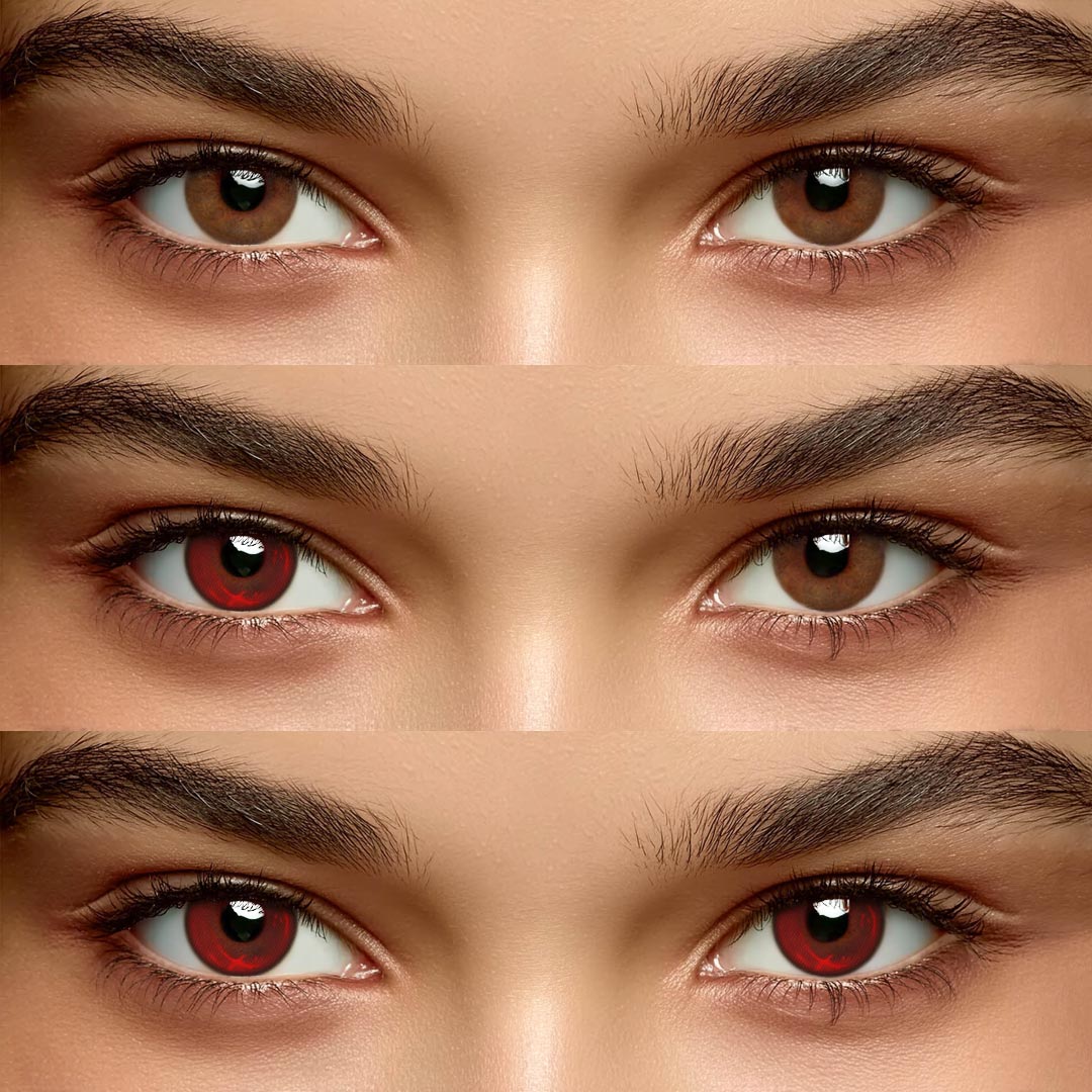 Solana Black - monthly, 2 lenses Colored Contacts - Gleglow