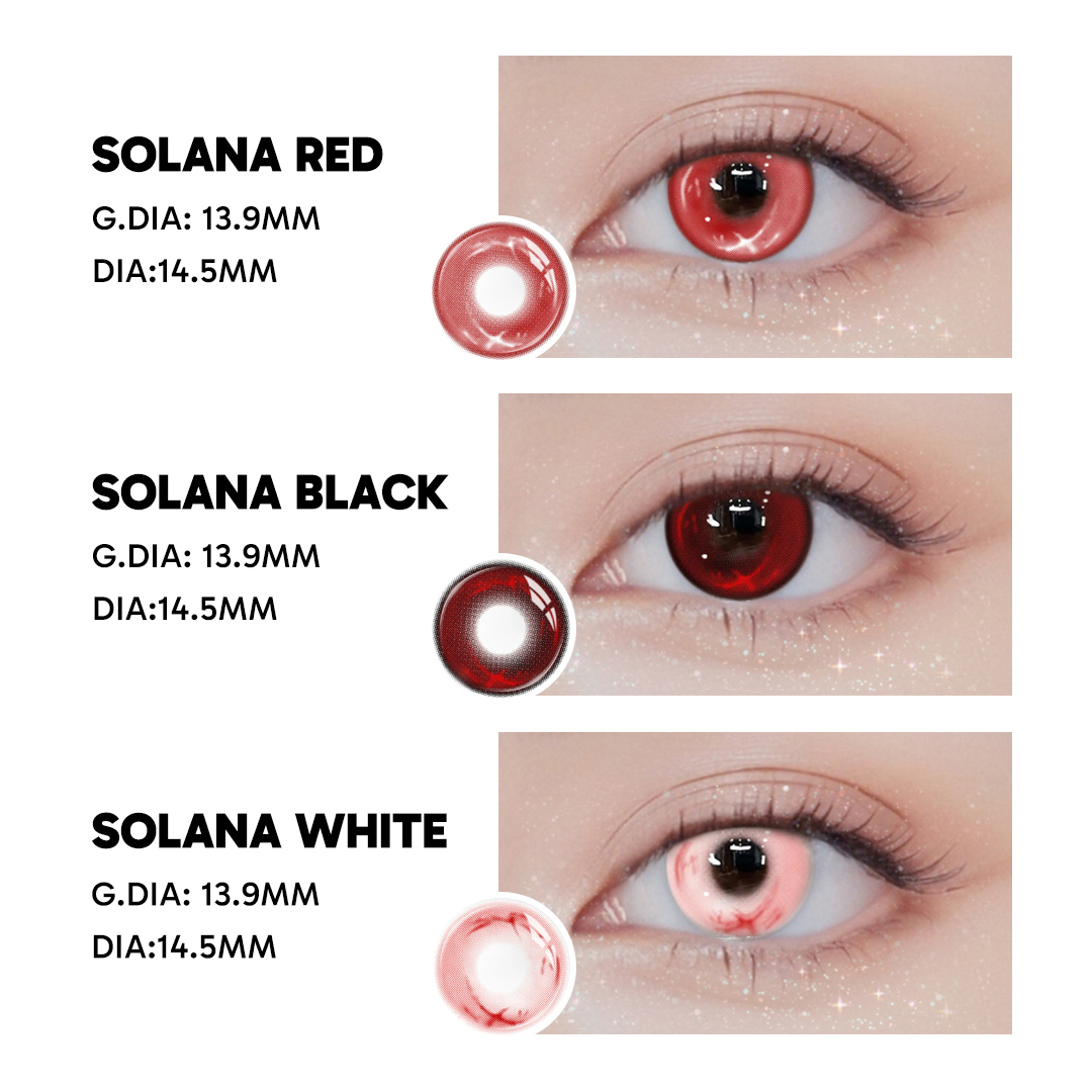 Solana Red - 1 Year, 2 lenses Colored Contacts - Gleglow