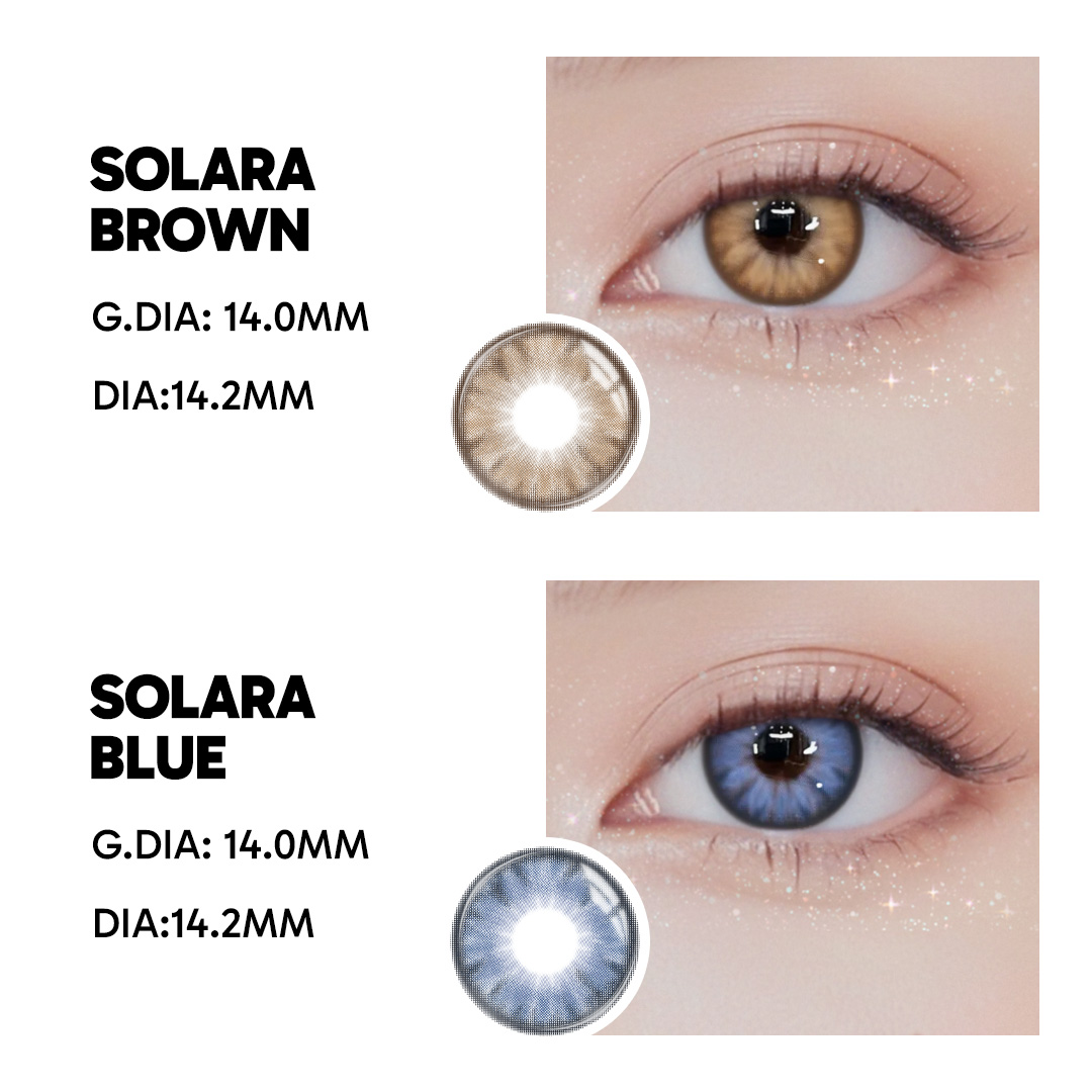 Solara Blue - 1 Year, 2 lenses Colored Contacts - Gleglow