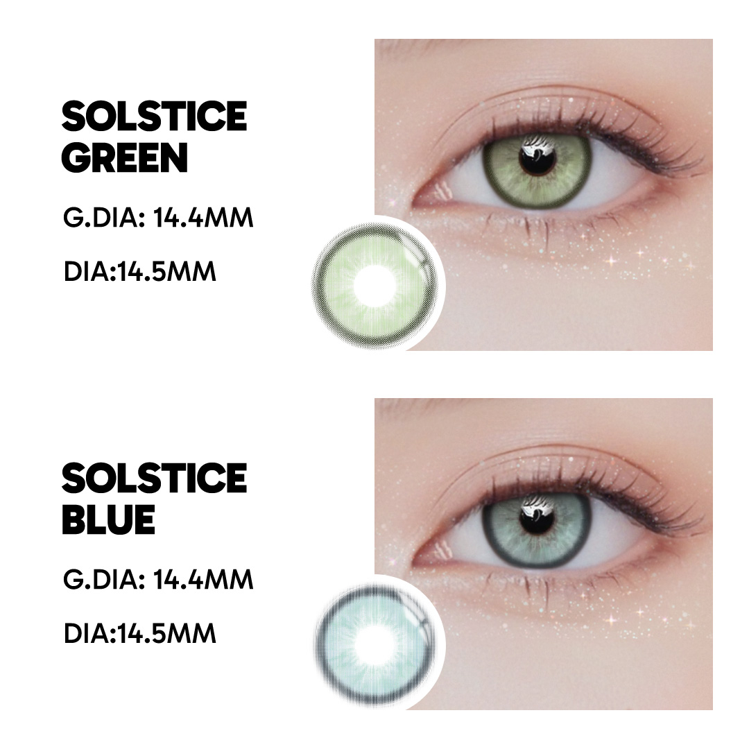 Solstice Blue - 1 Year, 2 lenses Colored Contacts - Gleglow